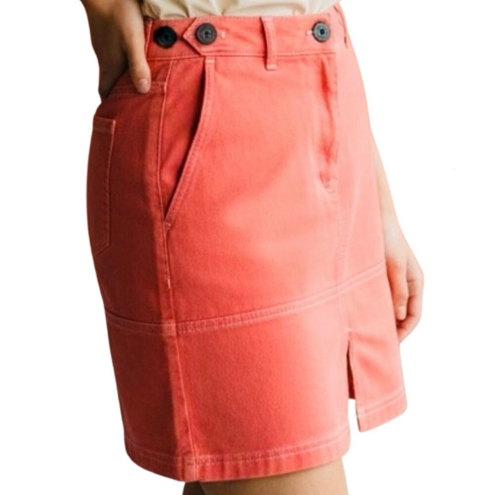 Wildfang The Essential Denim Work Skirt Chili Mini | Size Small | NWT